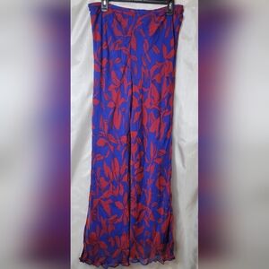 Shona Joy Vibrant Red and Blue Wide Leg Pants NWT